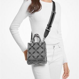 Michael Kors Black and Gray Shoulder Bag